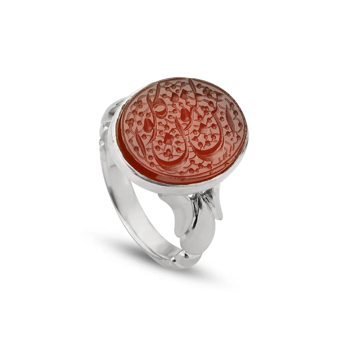 انگشتر عقیق سرخ یمانی با ذکر امن المتوکلون 385