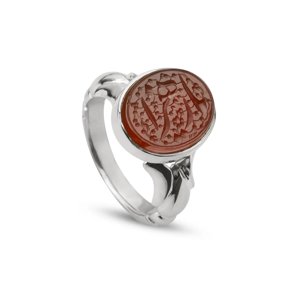 انگشتر عقیق سرخ یمانی با ذکر یا زهرا (س) 386