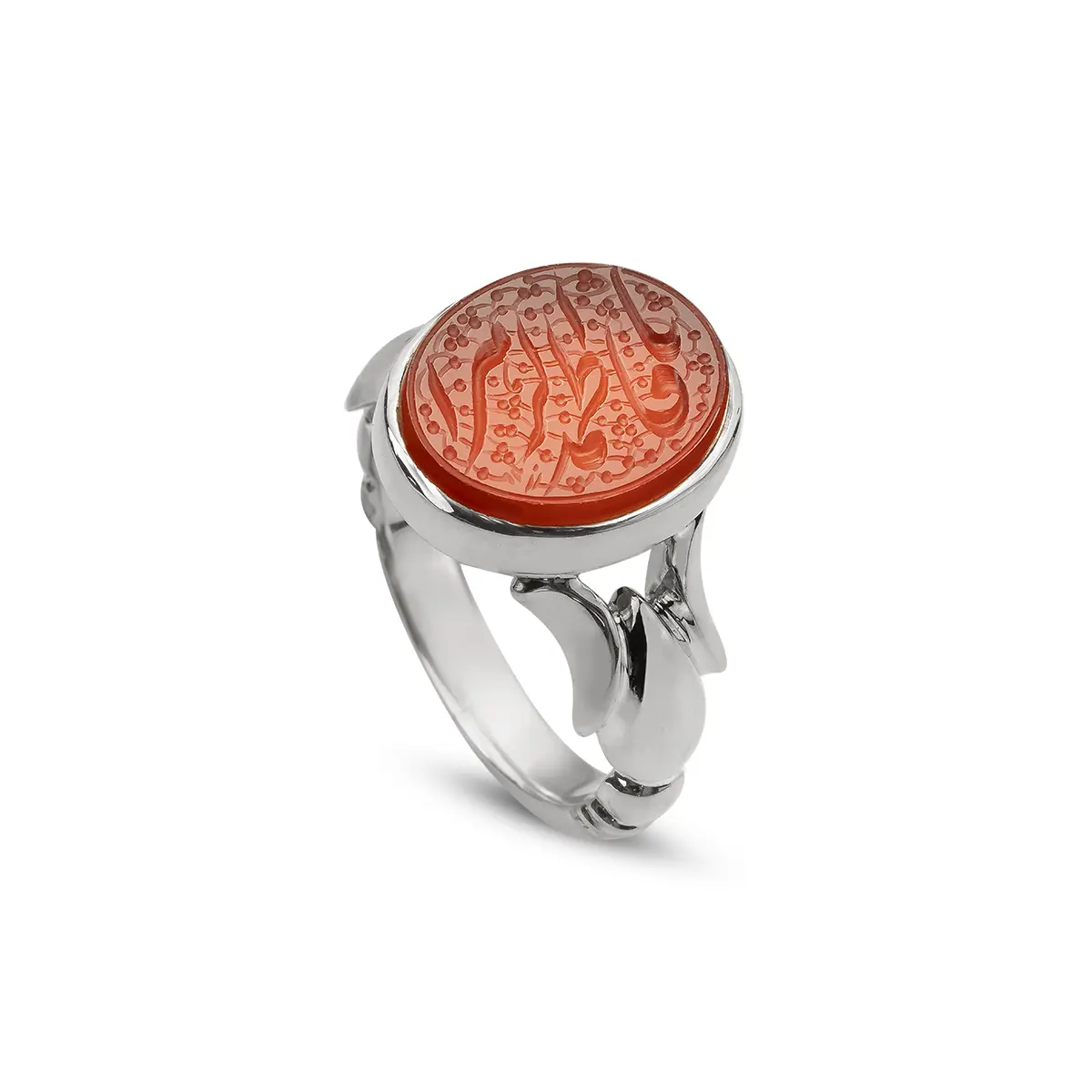 انگشتر عقیق سرخ یمانی با ذکر یا علی (ع) 390