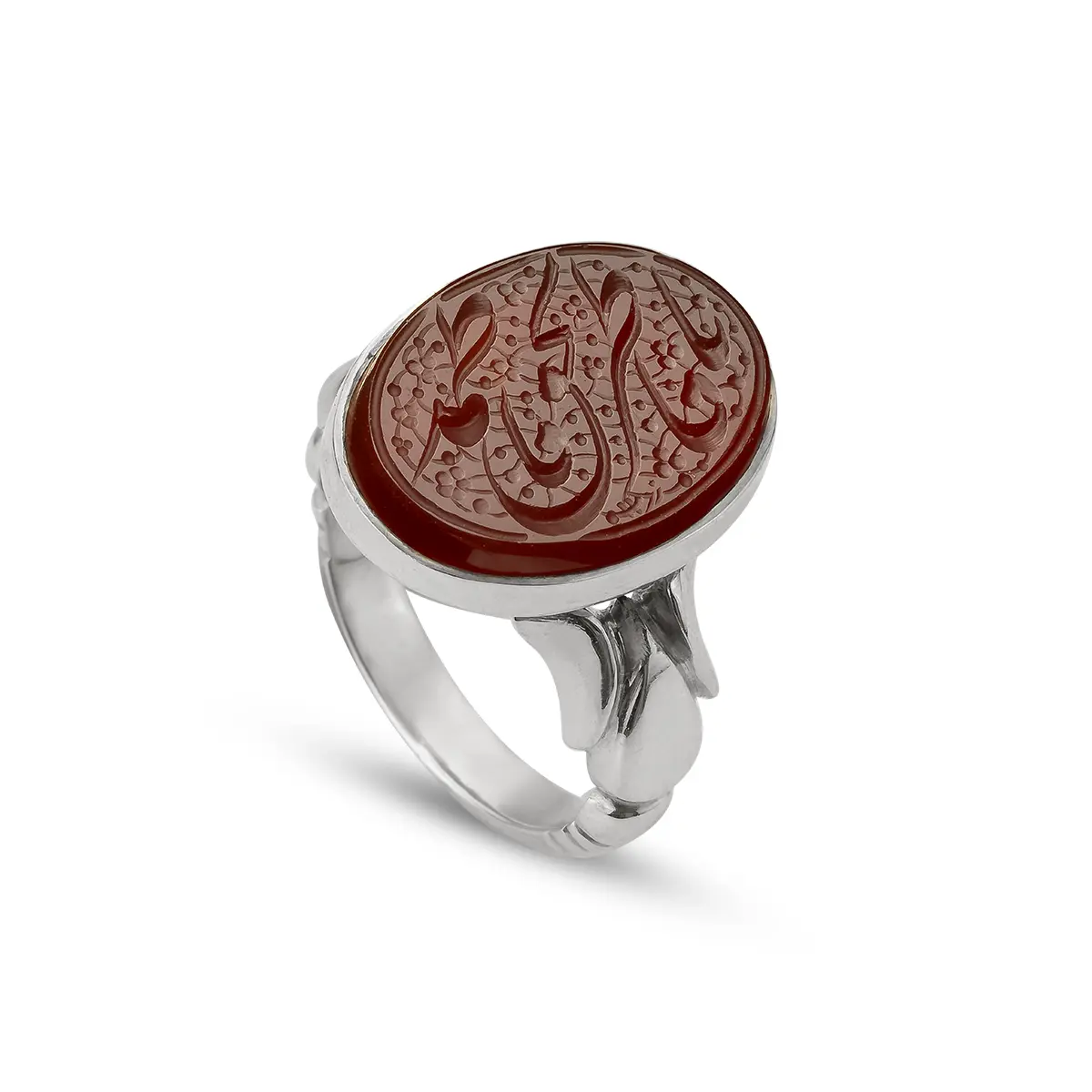 انگشتر عقیق سرخ یمانی با ذکر یا فاطر بحق فاطمه 384