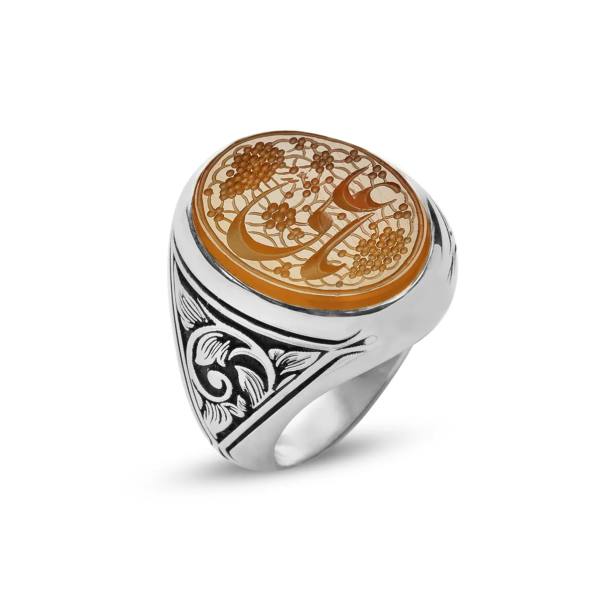 انگشتر نقره منقش به ذکر یا علی 296