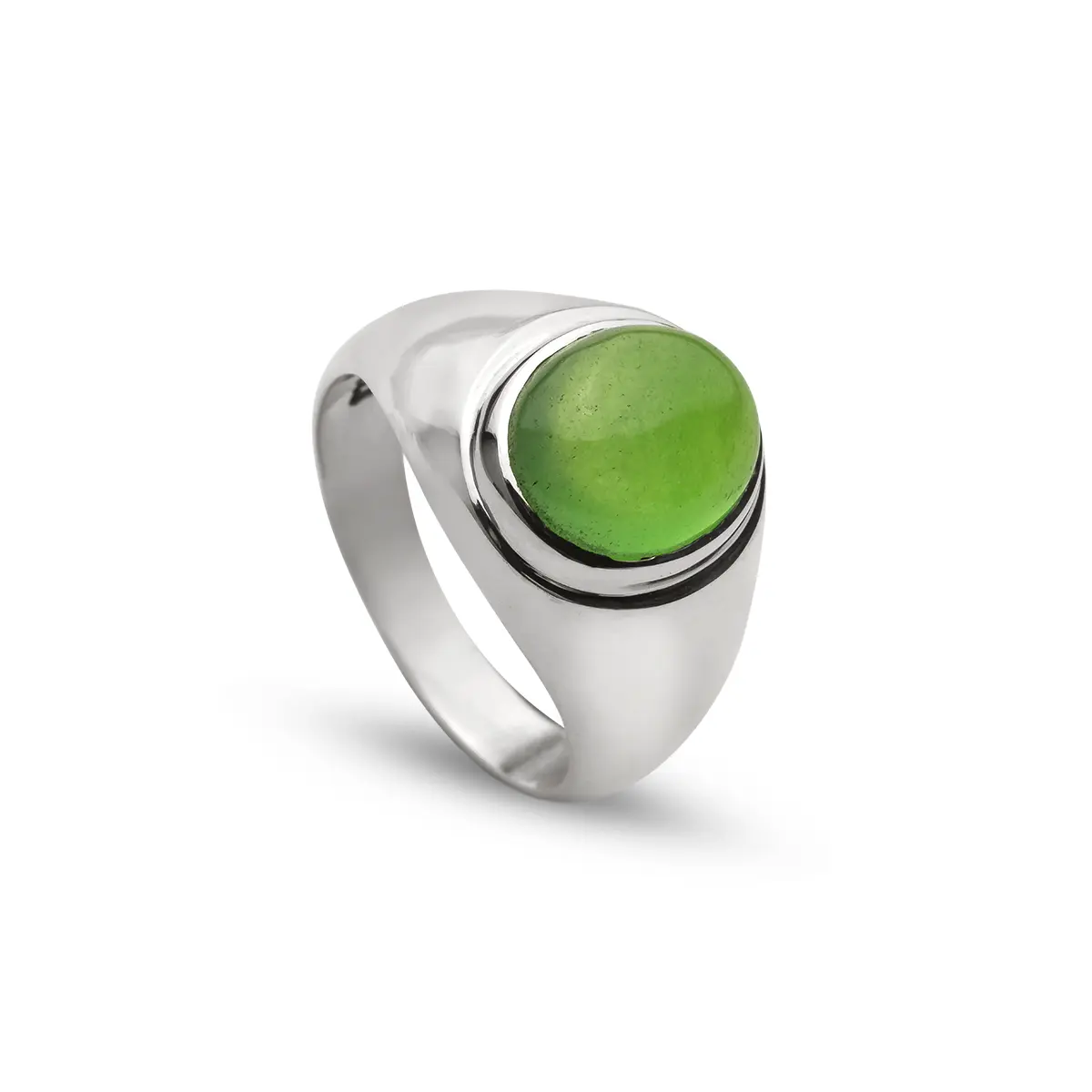 انگشتر نقره و جید برمه 289