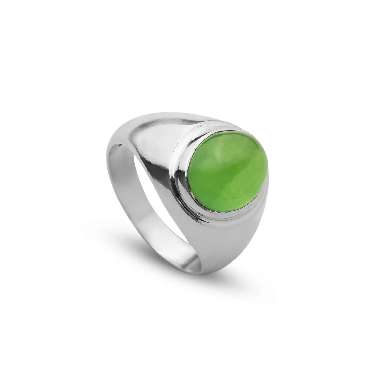 انگشتر نقره و جید برمه 291